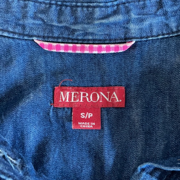 Merona Cotton Blue Denim Button Down Shirt - Picture 8 of 10